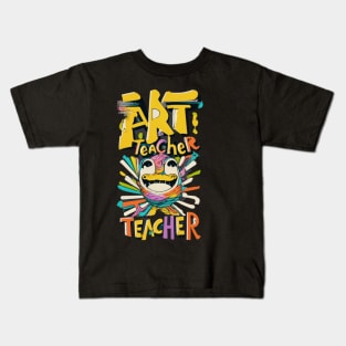 Art teacher funny cute victor design Kids T-Shirt